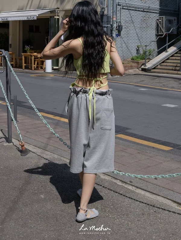 前長後短美背雙肩帶坑條背心(闆娘.花花清單)